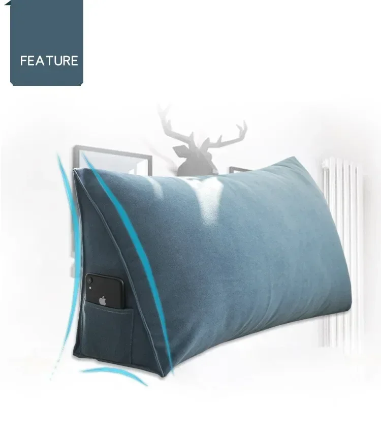 OTAUTAU Bett Dreieckige Kissen Stuhl Nacht Lenden Stuhl Rückenlehne Liege Faul Büro Stuhl Wohnzimmer Kissen Dekor KD034 – Detail 6