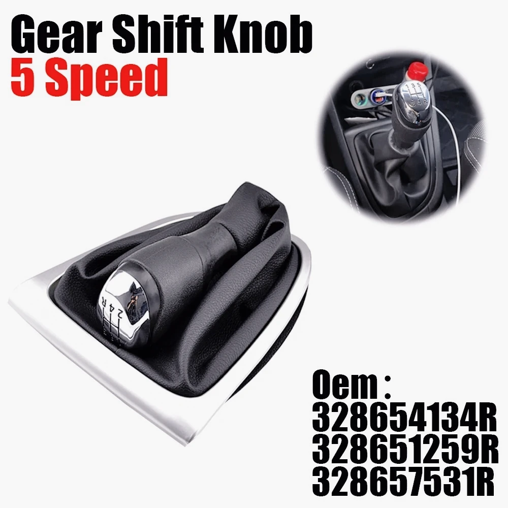 ZZ-5 Speed For Renault Clio Mk4 IV 2012-2019 Gear Shift Knob Lever Shifter Pen Gearbox Gaiter Boot Collar Case Cars Accessories 5