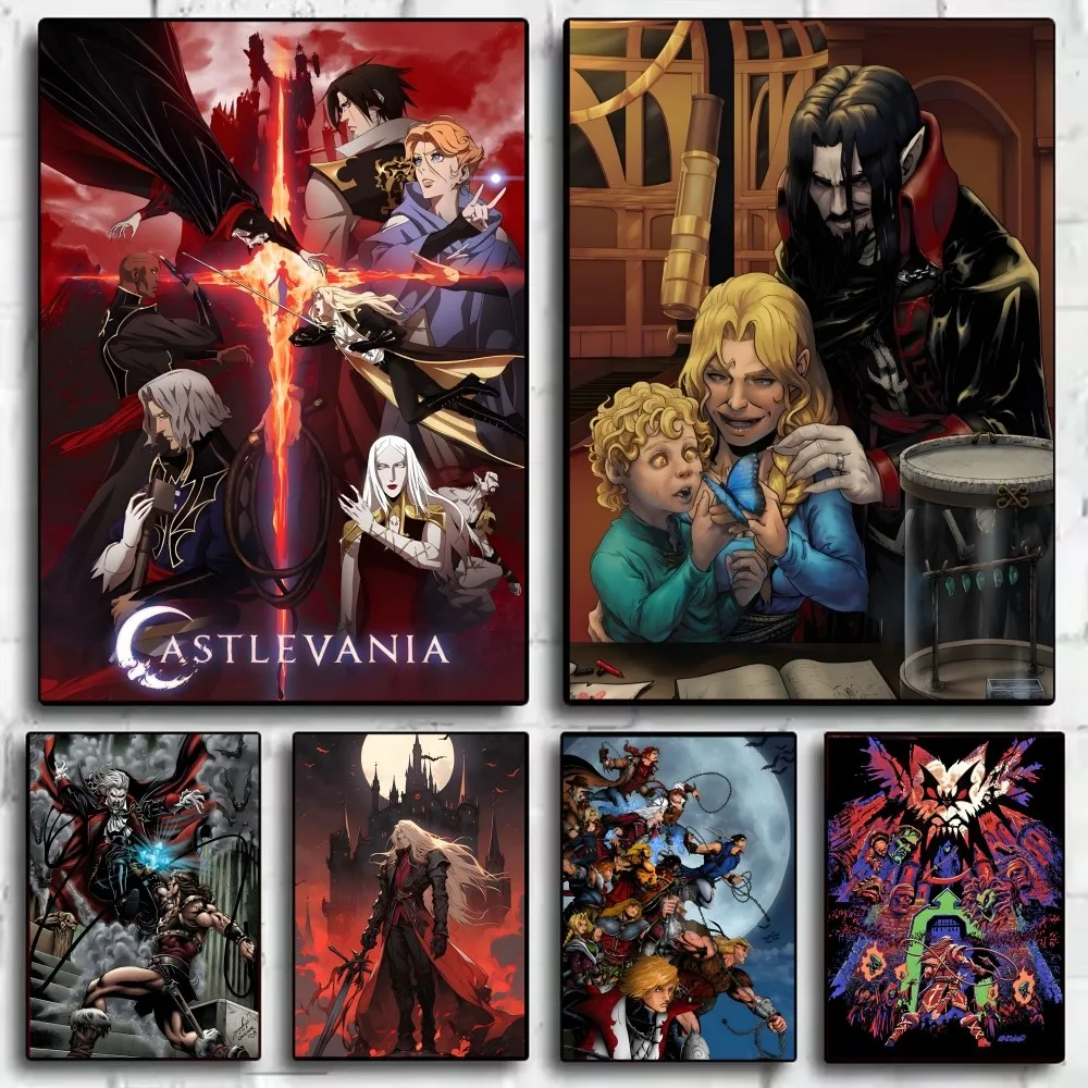 Castlevania Anime Game Poster HD art sticky wall waterproof home living room bedroom bar aesthetic decoration