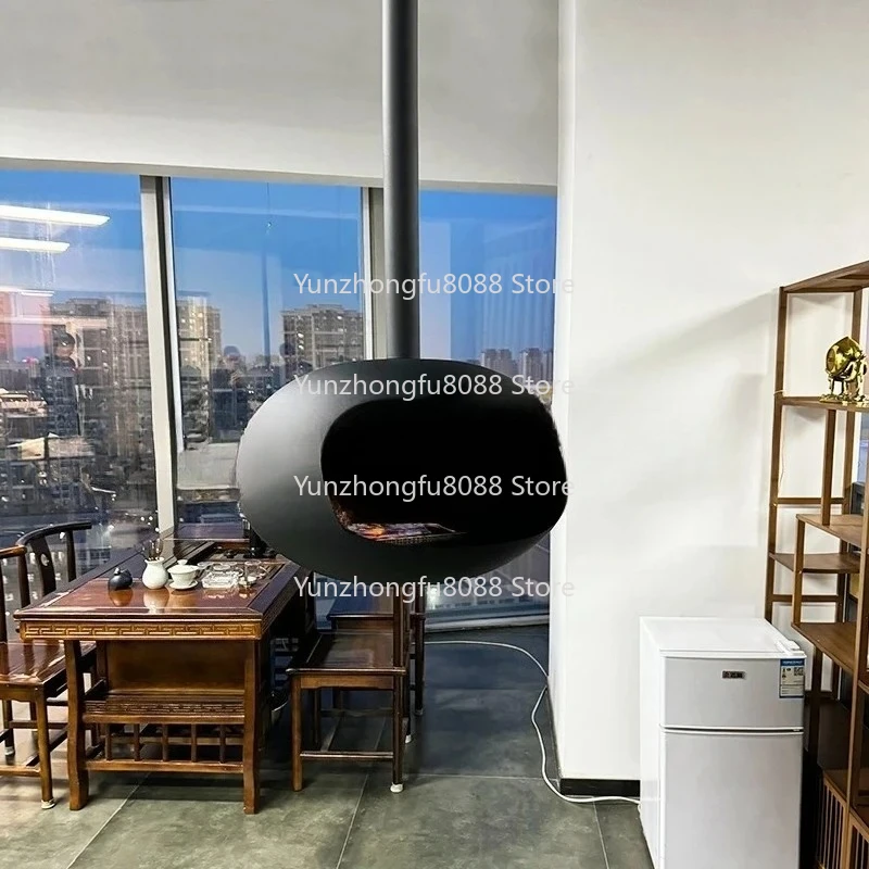 Perapian Bioetanol Gantung di Atap Cocoon Perapian Mengambang