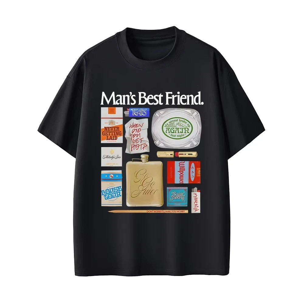 

Футболка Sabrina Carpenter Man's Best Friend Object, мужская и женская повседневная футболка большого размера с короткими рукавами, хлопковая футболка, подарок для фанатов