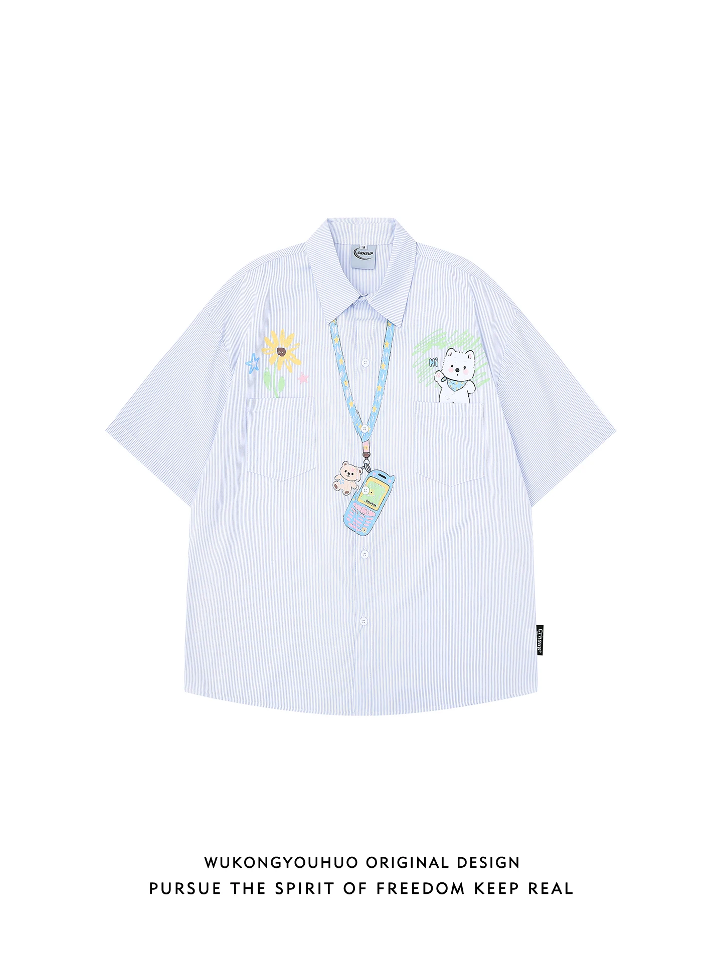 

Летняя повседневная свободная мужская рубашка с коротким рукавом, с мультяшным принтом, винтажная, с воротником, парная, молодежная, для повседневной носки