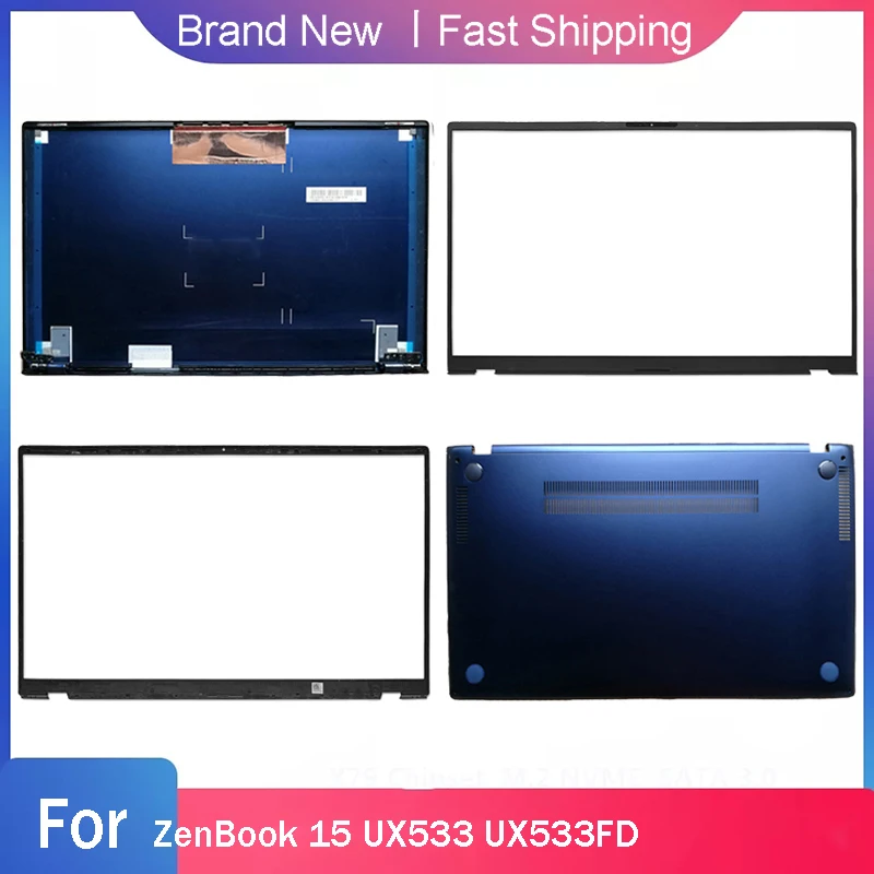 Nueva funda Base inferior para ASUS ZenBook 15 UX533 UX533FD, cubierta trasera LCD para portátil, funda superior con bisel frontal y carcasa táctil azul A B D