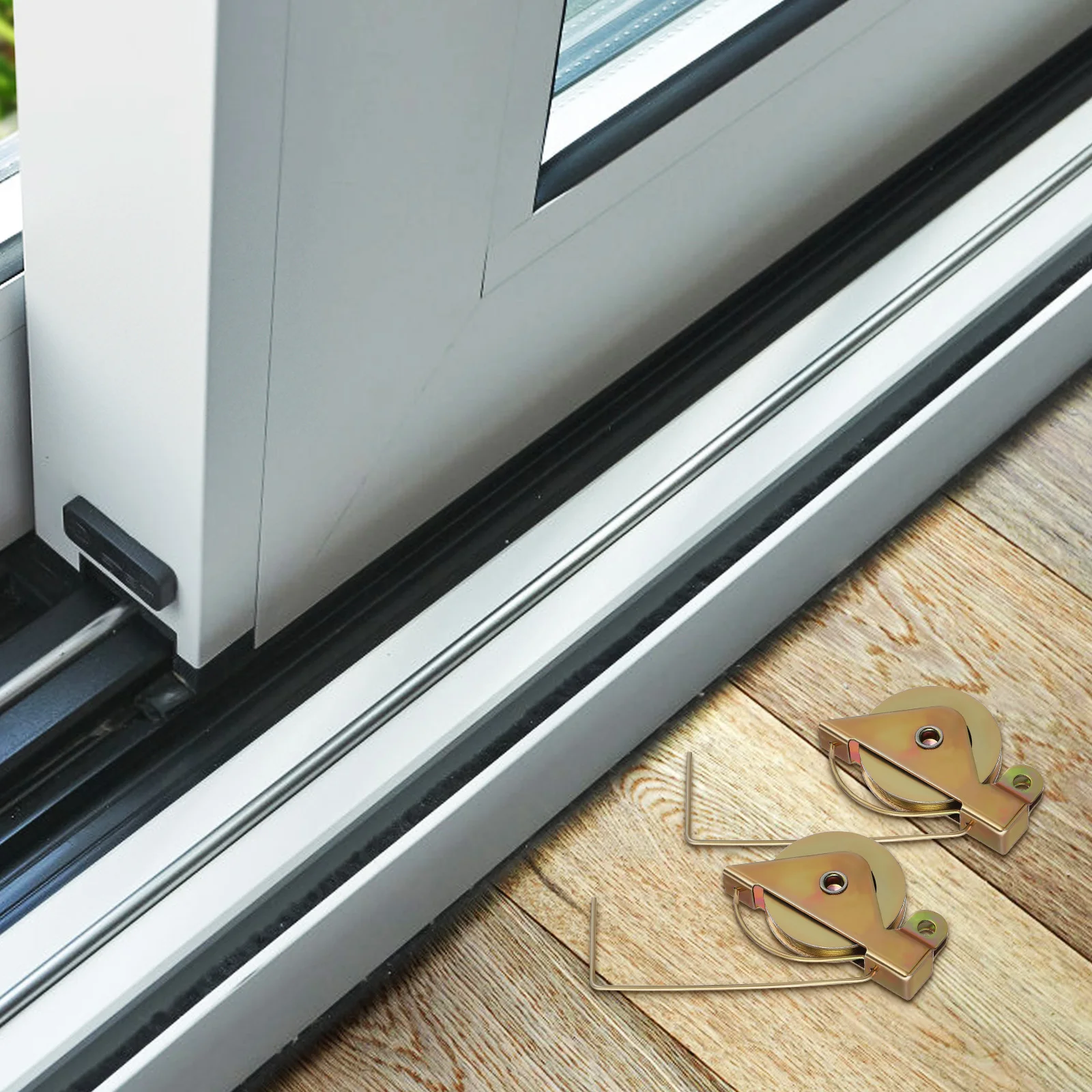 

4pcs Sliding Screen Door Rollers Metal Window Roller Wheels Replacement Hardware Smooth Operation Heavy Duty Tension Spring