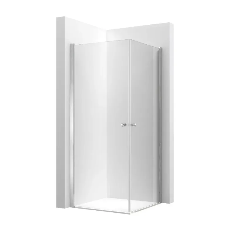 Pivot Aluminum Folding Luxury Shower Cabin 6MM Tempered Glass Square Style With Frame CE Approved For Apartment & Hotel Use