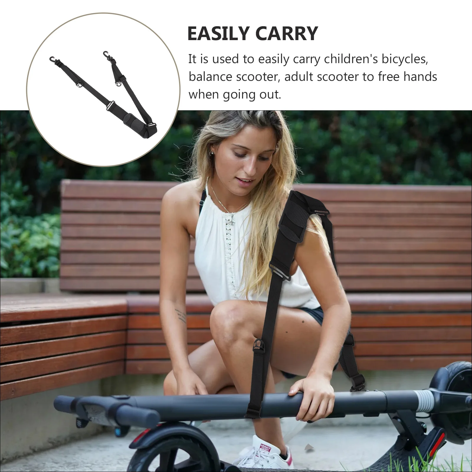 

Плечевой ремень для скутера, регулируемый нейлоновый ремешок для переноски, прочный нескользящий фиксирующий ремень для лыж, сноуборда, фиксирующая лента для лыж