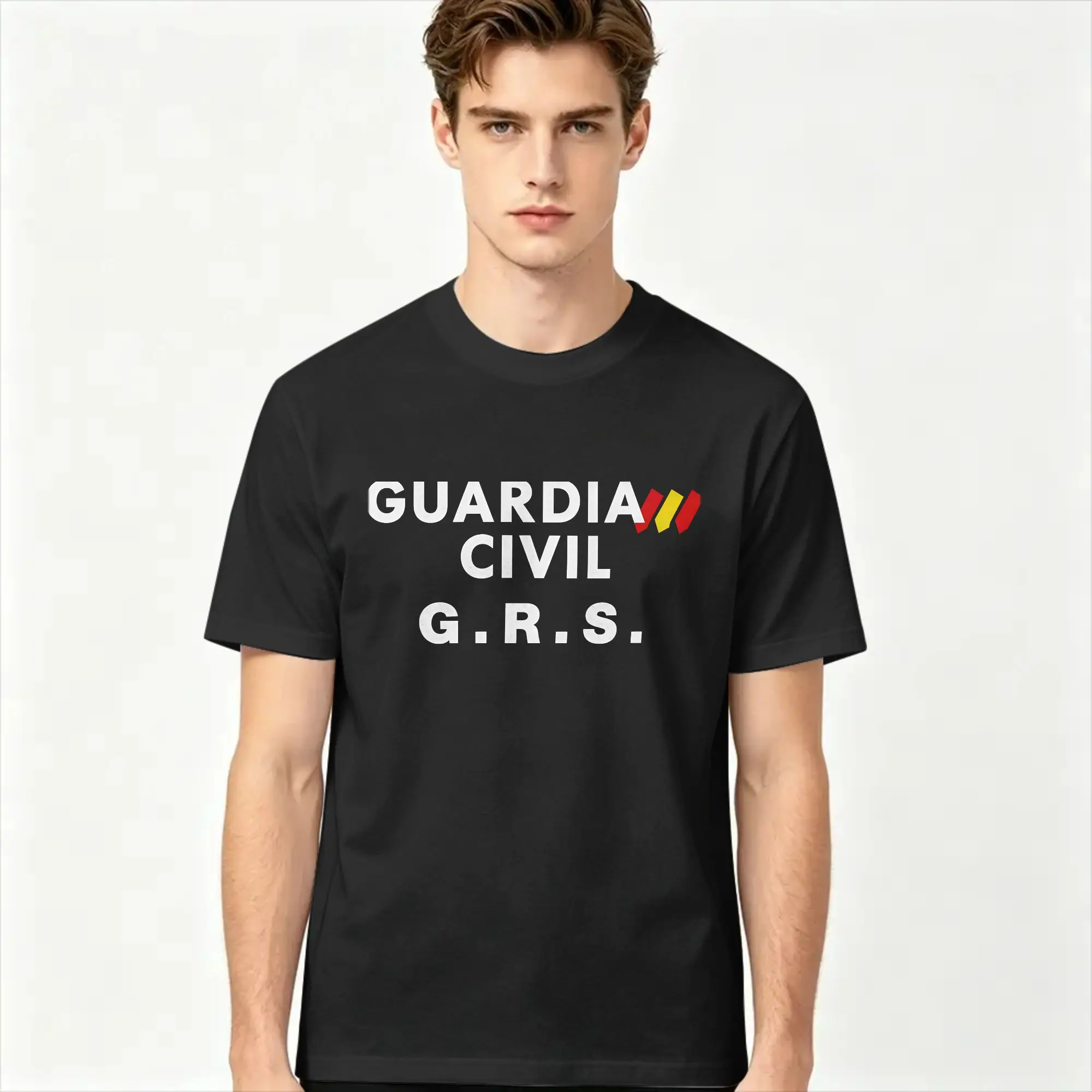 Vintage 2026 Spanish Guardia Civil Logo T-Shirts for Men Round Collar Pure Cotton T Shirts  Short Sleeve Tee Shirt 4XL 5XL Tops