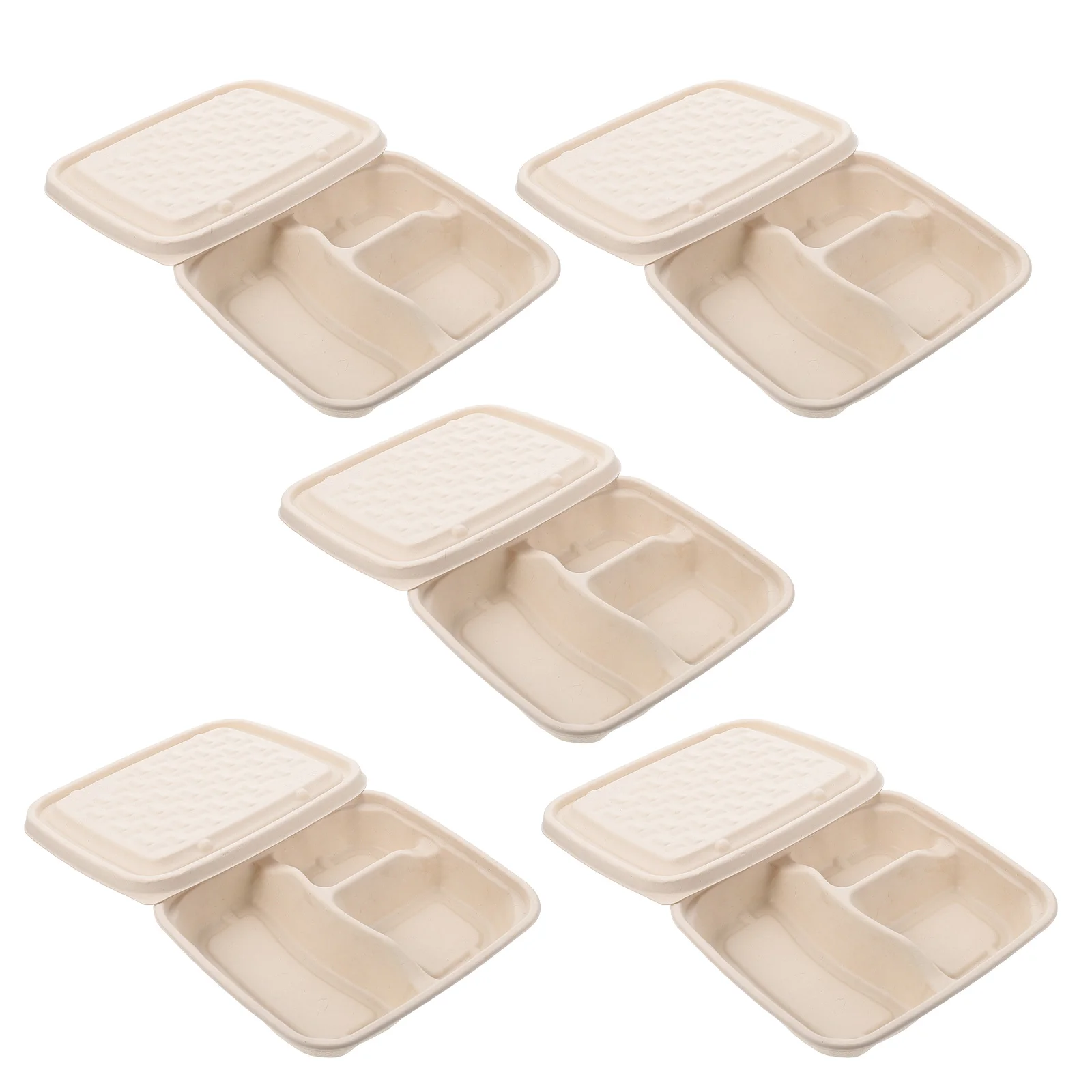 

10pcs To Go Box Lunch Box Divided Into Compartments Insulated Lunch Box With Lid Square Portable Disposable Takeout Box Paper