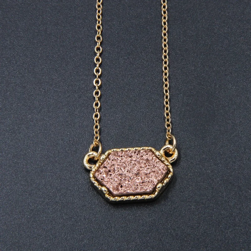 

10pcs Multicolor Mini Imitation Druzy Pendant Necklace For Women Reiki Healing Yoga Designer Jewelry Gift Dropshipping