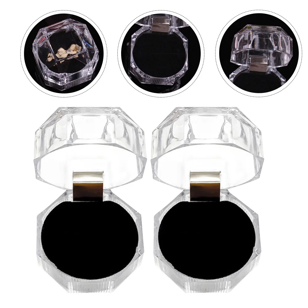 

20Pcs Plastic Flocking Ring Box Compact Lightweight Case for Ring Organization Display and Wedding Ceremony Use