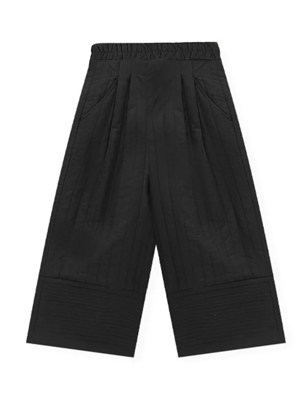 شتاء جديد حجم كبير فضفاض مستقيم الساق السراويل النسائية الدافئة شريط غير رسمي القطن شغل Bootcut بنطلون عالية الخصر Thiened #4