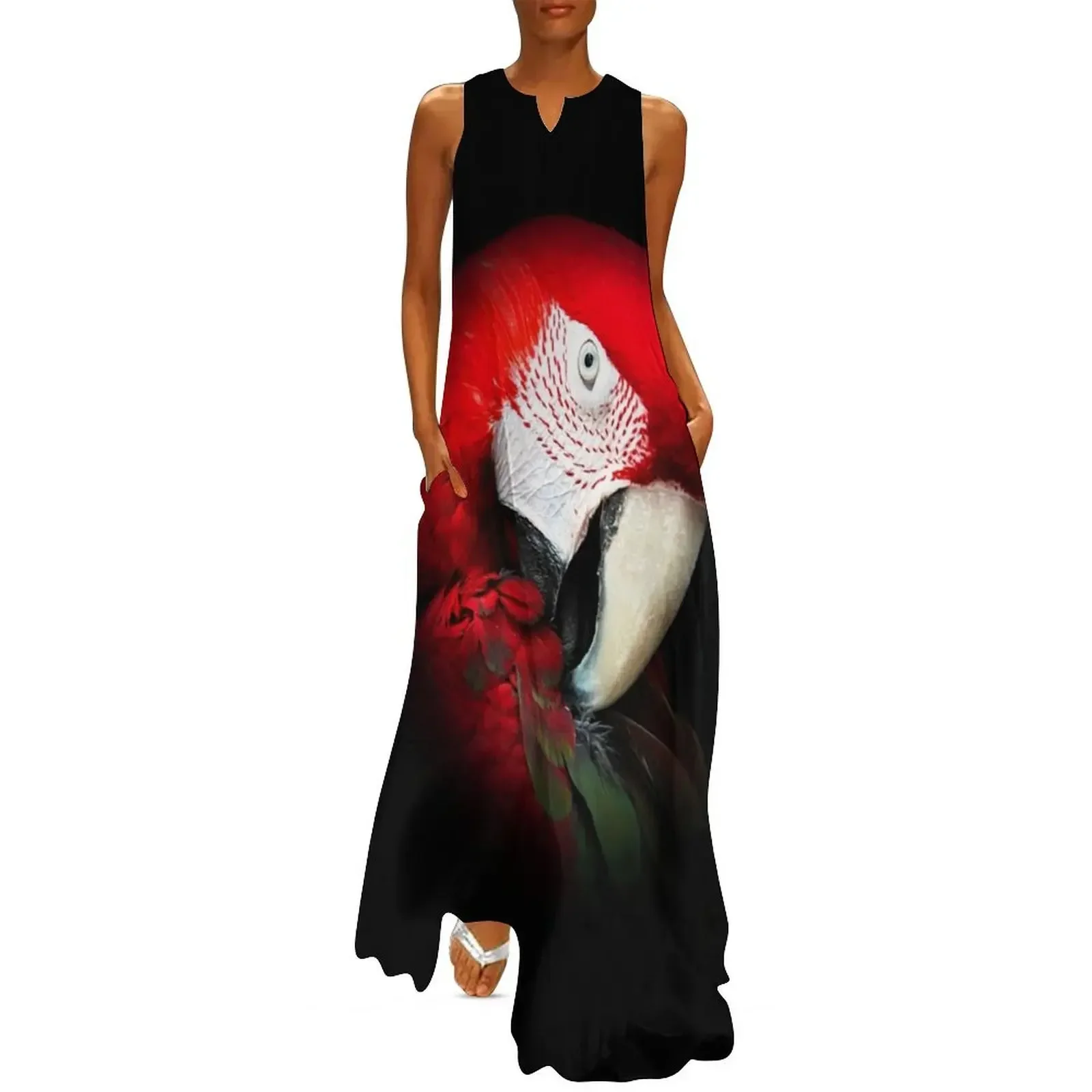 

greenwing macaw pose Long Dress Dress vintage Women's summer dress for women dresses women summer 2025