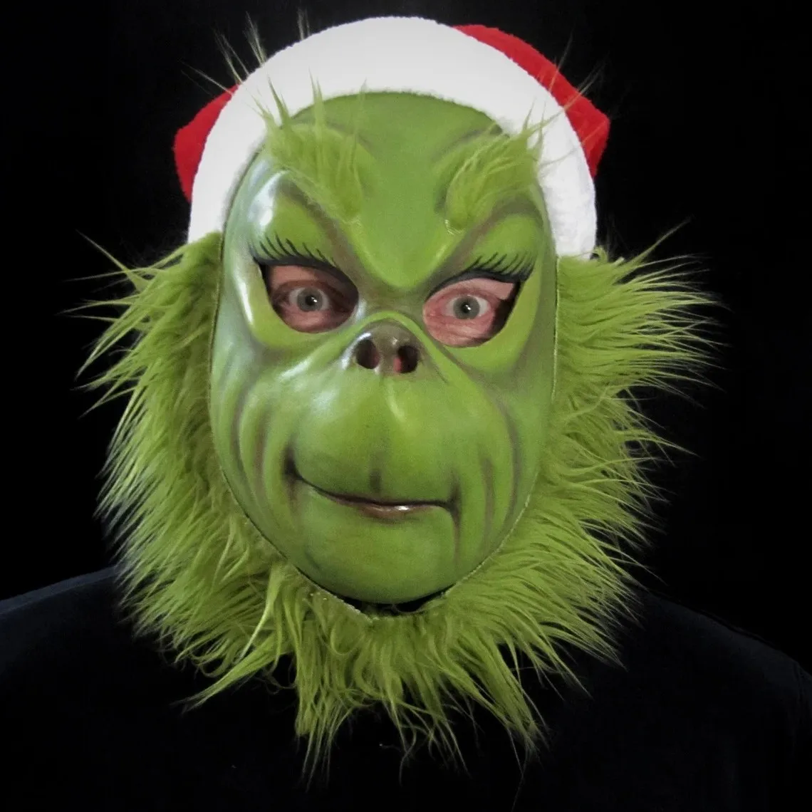 

Halloween Prop New Christmas Easter Horror Mask Geek Grinch Latex Mask Hood Cosplay Green Hair Geek Grinch Scary Realistic Mask