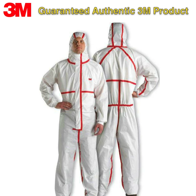 3M 4565 Protective Coverall White Red Taped Seams Safety Suit Chemical Spray Biological Protection Type 4/5/6 Workwear PPE