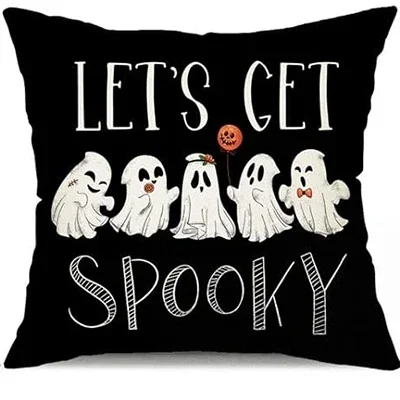 Halloween pillowcase black and white ghost pumpkin decoration outdoor pillowcase decoration sofa bed outdoor cart