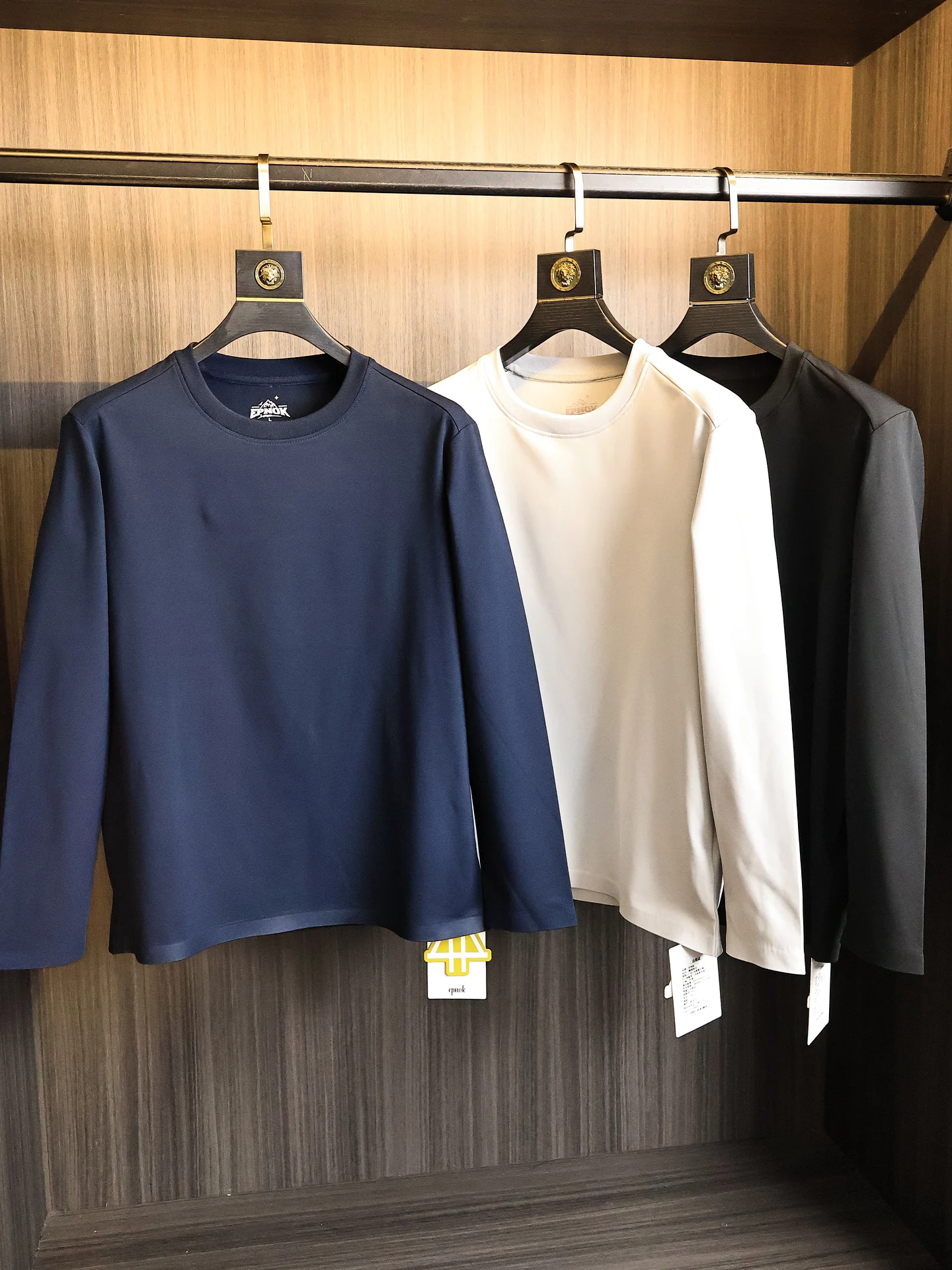 Men's Long Sleeve round Neck Thermal T-Shirt Seamless Pressed Glue Integrated Fleece Outdoor Sports Base Shirt Warm Elastic