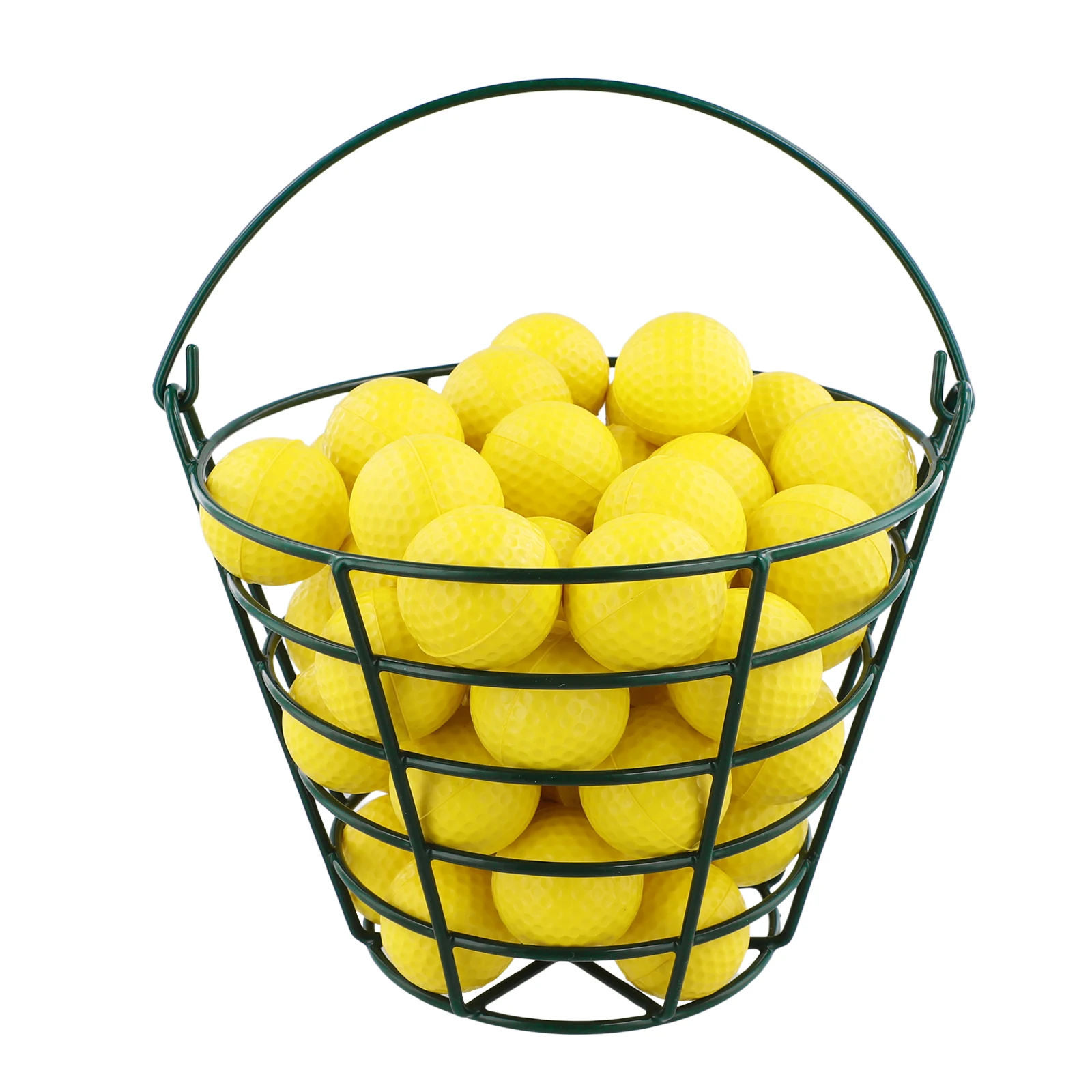 Cesta de bola de golfe Roykaw, balde de bola de golfe para 50 bolas, recipiente de bola de golfe com alça, lixeira de bola de golfe, suporte de bola, 1 peça