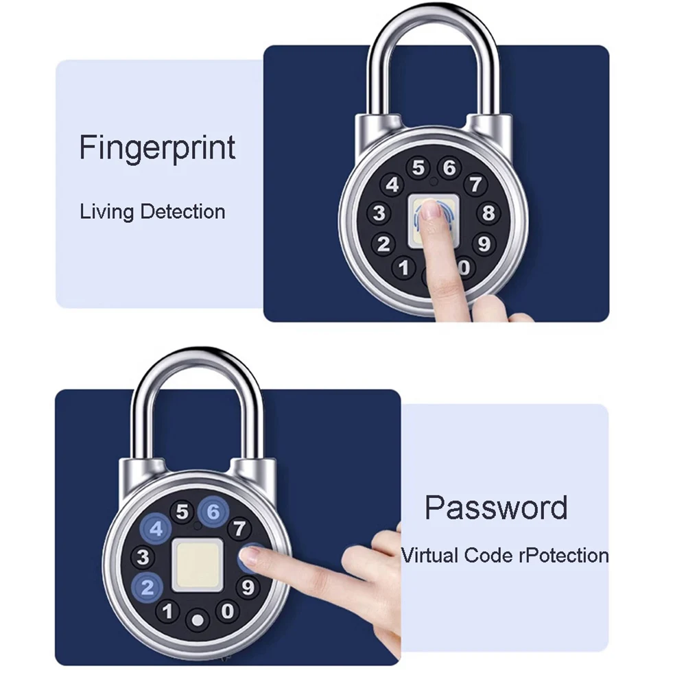 

Водонепроницаемый навесной замок с отпечатками пальцев типа C, зарядка, противоугонный рюкзак, чемодан, ящик, шкаф, офисная дверь, умный шкафчик для приложения