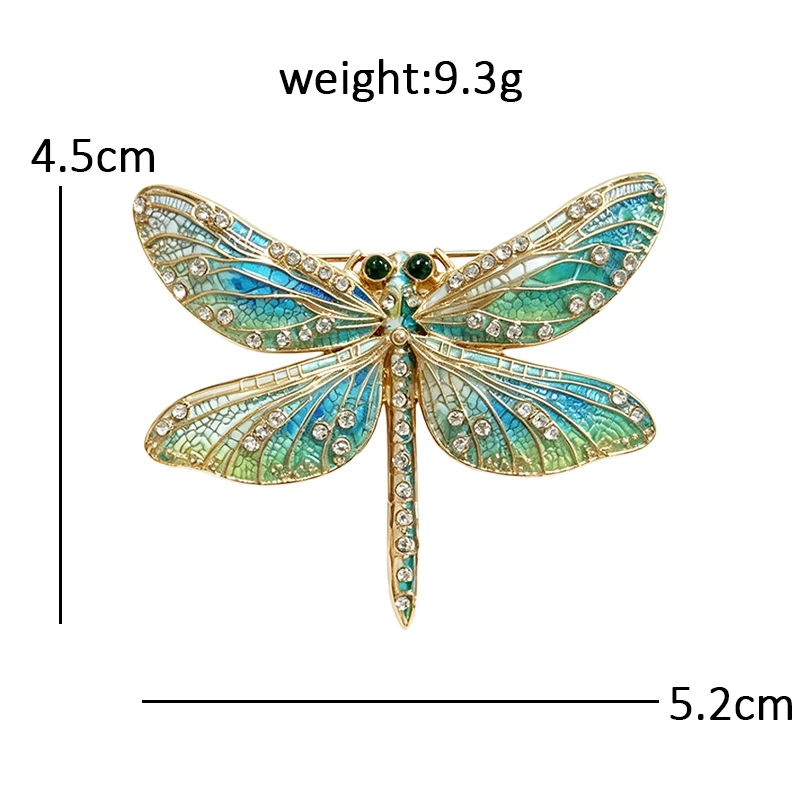 Wuli&baby Wunderschöne Libellen-Broschen für Damen, Unisex, 3-farbige Strass-Insekten, Büro- und Party-Broschen, Geschenke – Detail 4