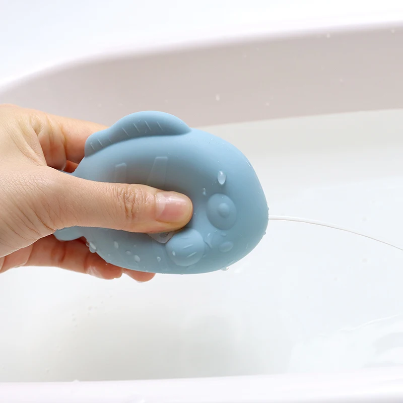 Silicone Fish Bath Toy - Squeeze & Spray Water Fun for Babies & Toddlers Make Bath Time Fun!