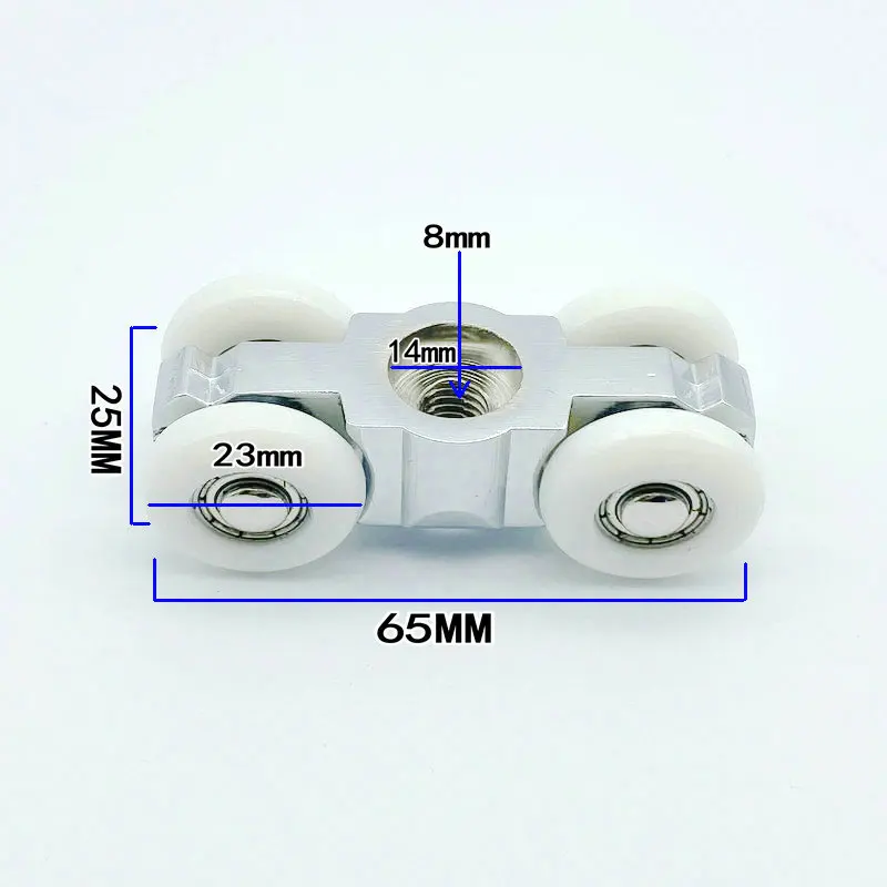 High Strength Zinc Alloy 4-wheel Silent Suspended Sliding Kitchen Sliding Door Pulley Wooden Door Suspended Door Track Pulley