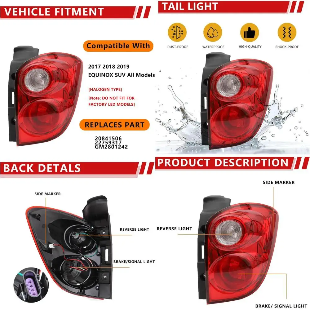 

2010-2015 Chevy Equinox Right Side Passenger Brake Tail Light Assembly