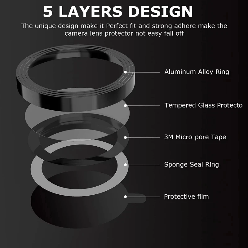3Pcs/1Set Glass Camera Caps for iPhone 16 17 Pro Max Air Metal Frame Lens Protector for apple 15 14 Plus 11 12 13 Pro Max mini