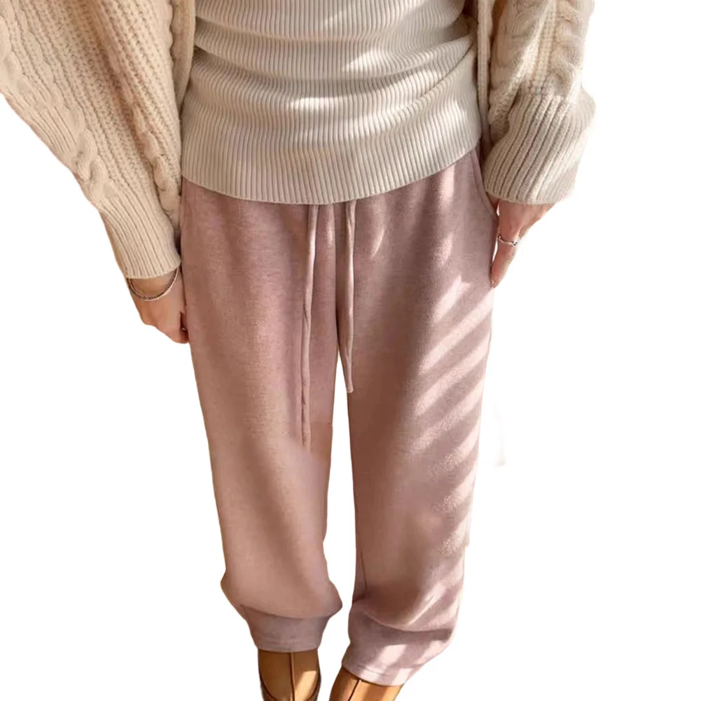 Womens Soft Polyester Fleece Sweatpants with Comfort-Focused for Fit Cuffed Hem Straight Leg Style for Everyday Movement