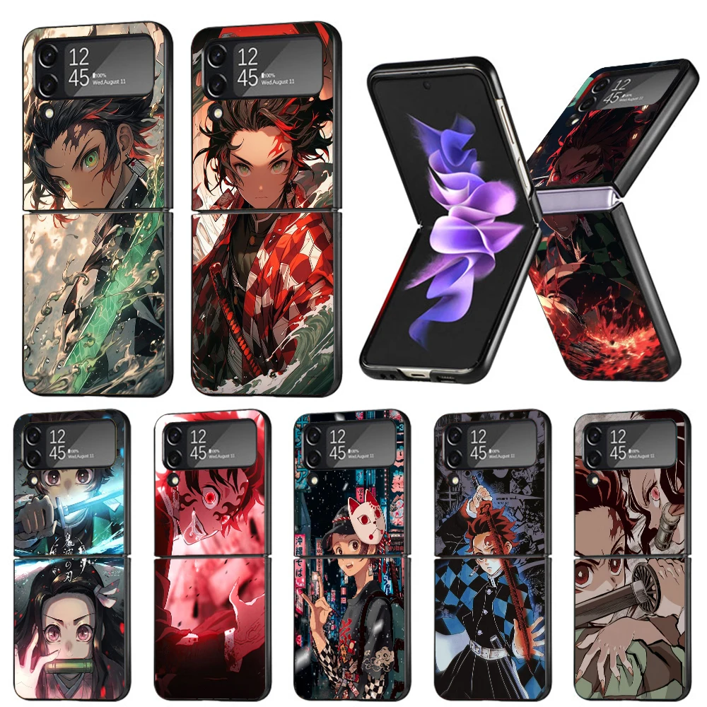 Tanjiro Demon Slayer Phone Case For Samsung Galaxy Z Flip6 5G Flip5 Flip4 Flip3 ZFlip 6 3 4 5 Hard PC shockproof Back Cover