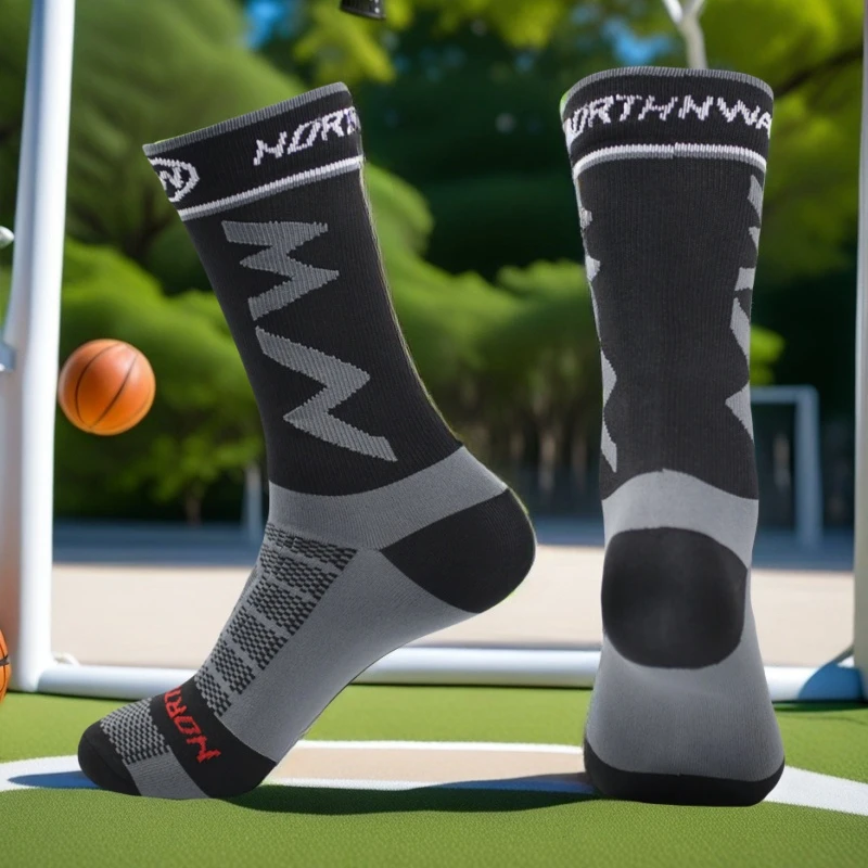 1/3/5 Paar Herren-Sportsocken bis zur Wadenmitte, Fitness-Kompressionssocken, rutschfest und atmungsaktiv, hohe Sportsocken für Männer im Frühling und Sommer, bequeme Wadensocken für Paare im Herbst, geeignet für tägli – Detail 3