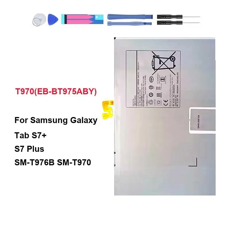 Stable Power Supply Tablet Battery High-Capacity For Samsung Galaxy Tab S7 Plus 12.4 SM-T976B SM-T970 9800Mah T970 EB-BT975ABY