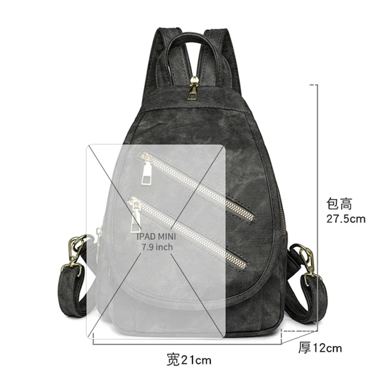 حقيبة ظهر جلدية متعددة الوظائف للنساء، حقيبة كتف مائلة على الصدر للفتيات، حقيبة زجاجات مياه للسفر #4