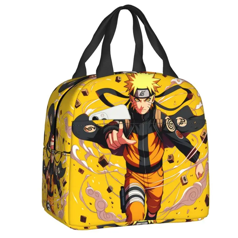 N-Narutoes Uzumakis Narutos Bolsa de almuerzo con aislamiento térmico, contenedor de almuerzo con diseño de cómics y películas para el trabajo, la escuela, viajes, caja de almacenamiento de alimentos