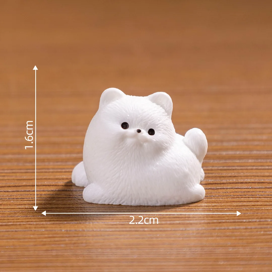 10pcs Cute White Puppy Resin Miniature Decor Cute Realistic Resin Decorative Fairy Garden Accessories for Microlandscape Garden