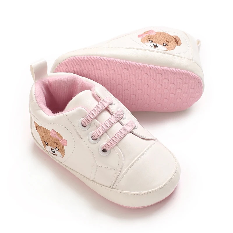 Frühlings- und Herbst-Babyschuhe, Lauflernschuhe, niedlicher Bär, 0-18 Monate, Babyschuhe, lässige, weiche Stoffsohle, weiße Schuhe, Sportschuhe – Detail 10