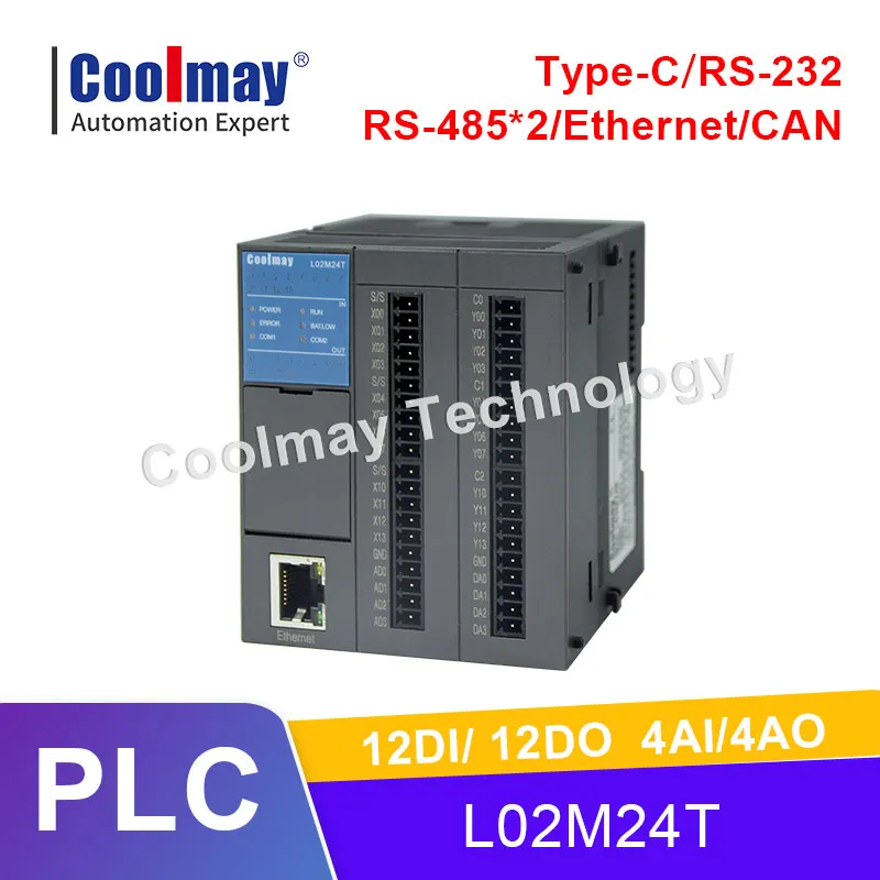 Coolmay Programmable Controller Monitor L02M24T Transistor Output High-Performance PLC Controller for Water Automation Systems