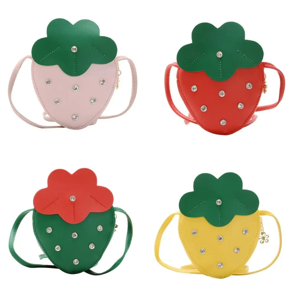 Kawaii Strawberry Children Small Bag Versatile Cute Little Girl Crossbody Bag Kids Handbag Zero Wallet Shoulder Bag Gift