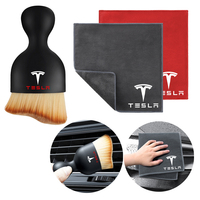 Suede Fleece Microfiber Towel Car Cleaning Rag Cloth with brush For Tesla Model 3 Model S X Model Y Roadster Bonina Coil