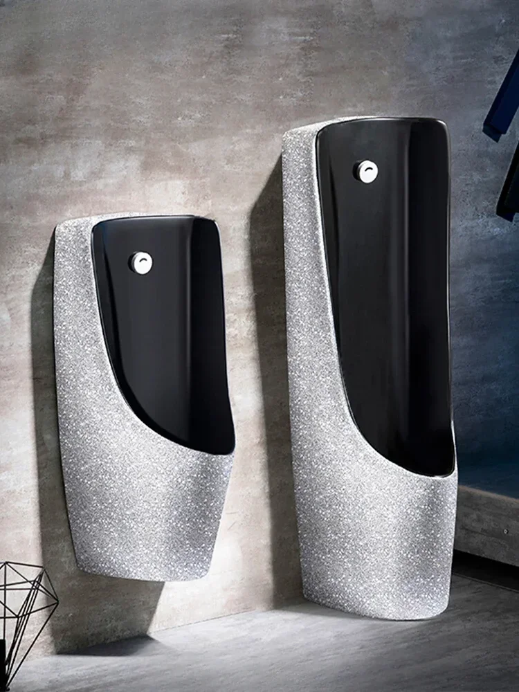 Black floor standing urinal wall mounted household colored ceramic men's induction type