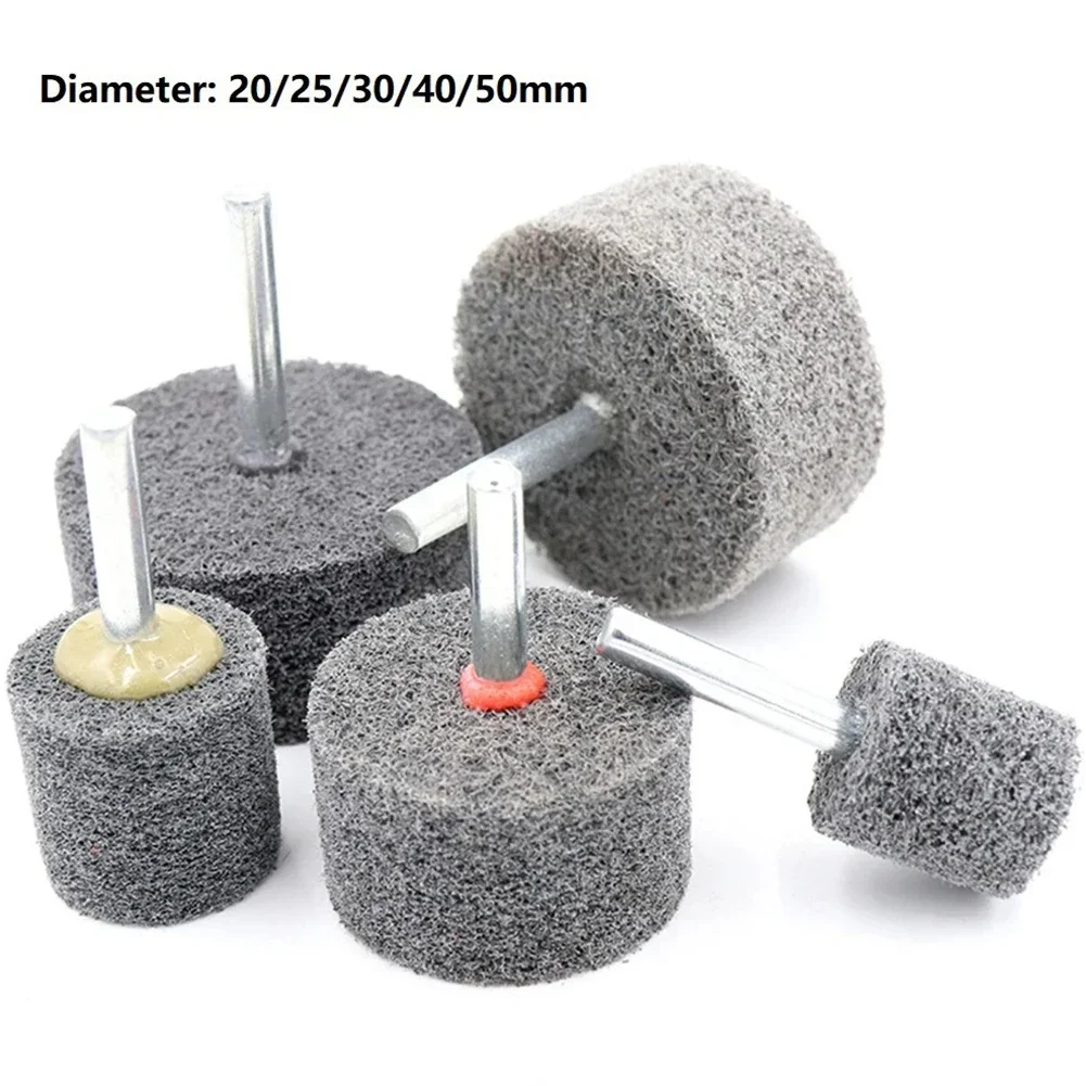 1pc Nylon Fiber Polishing Wheel Abrasive Tools 1/4inch Shank Grinding Head Sharpening Head For Drill Grinder 20/25/30/40/50mm NE