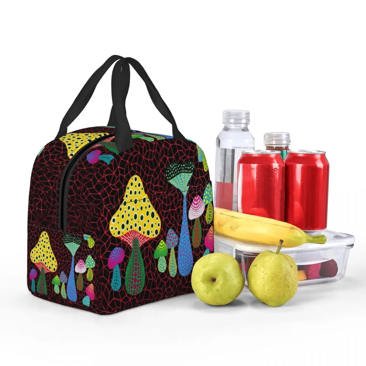 Custom Yayoi Kusama Mold Art Insulated Lunch Bag for Women Leakproof Thermal Cooler Lunch Tote Beach Camping Travel
