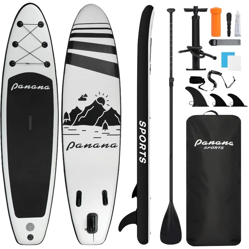 Tabla de Paddle inflable Panana, ultraligera, 10' × 30 " × 6", con Kit de accesorios de tabla SUP Premium, mano de paleta ajustable
