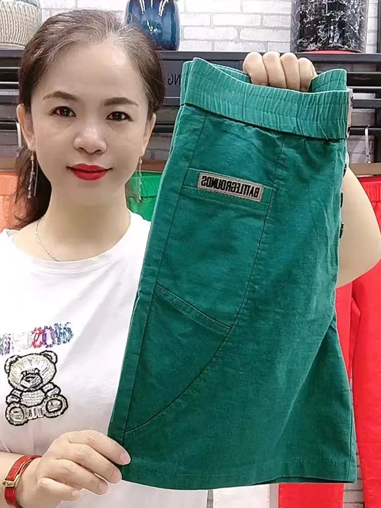 Women's Summer  New Linen Loose Five-Point Pants High Waist Straight Leg Casual orts Outerwear Comfortable Loose Fit