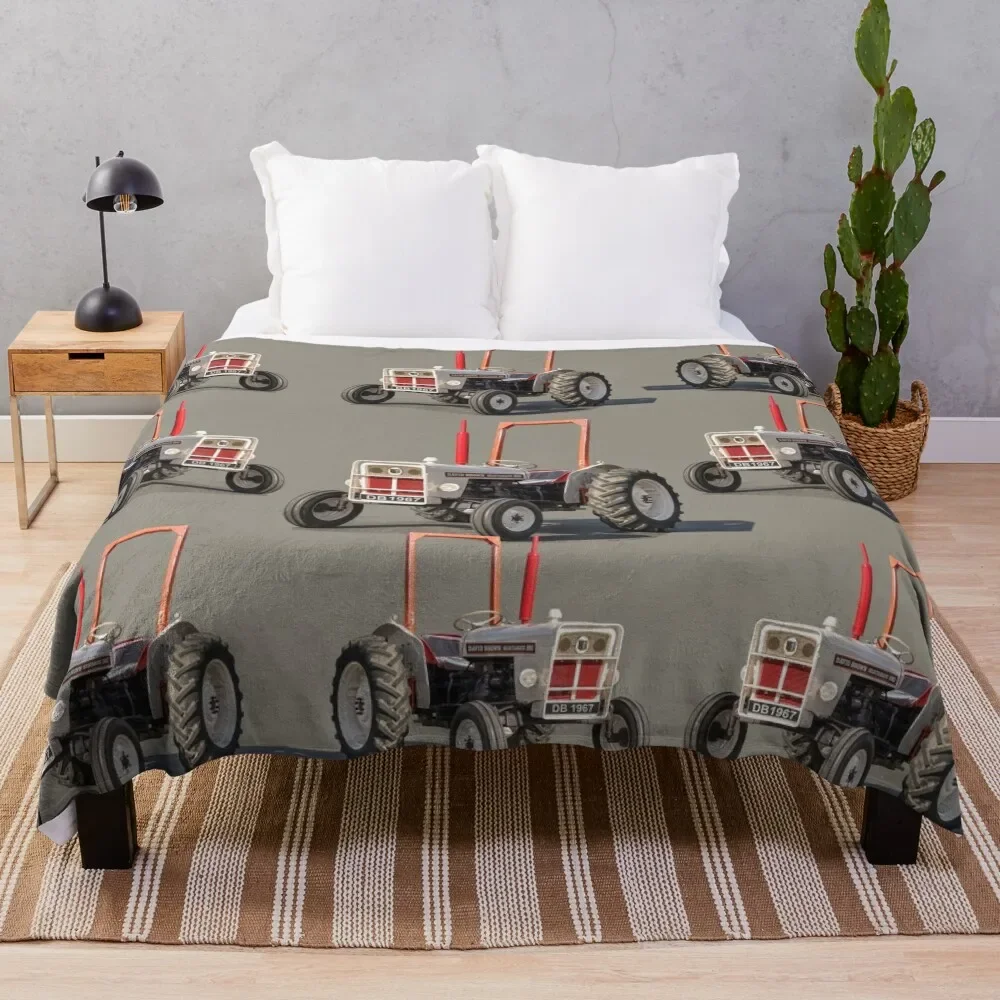 

White vintage tractor Throw Blanket Machine Washable Soft Warm Blanket