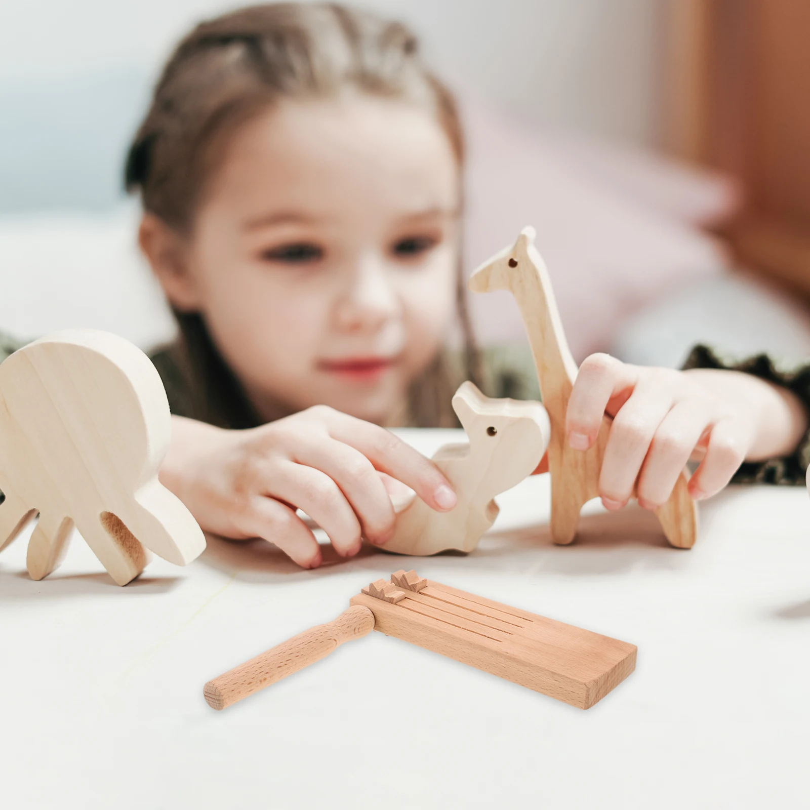 Wooden Soundboard Double Row ff Instrument Early Education Toy Preschool Music Toys H Eye Coordination Training Aid Natural Wood