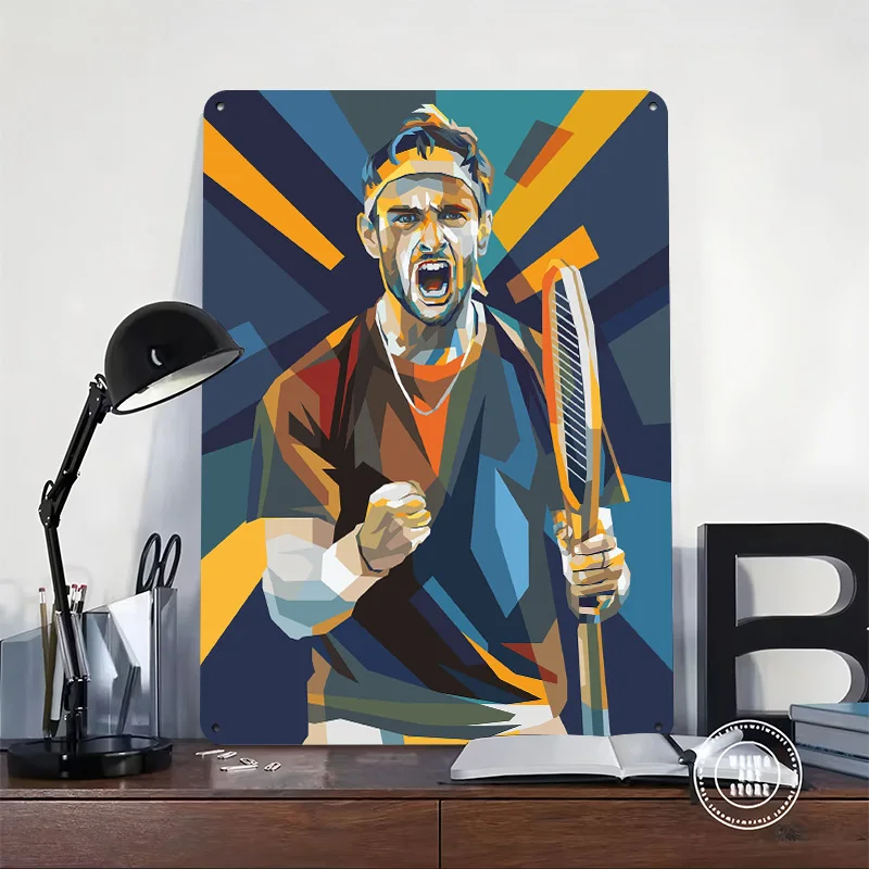 Lorenzo Musetti Celebrating Victory Personalized 3D Textured Metal Poster Wall Art Vintage Tin Signs for Office Decoration House