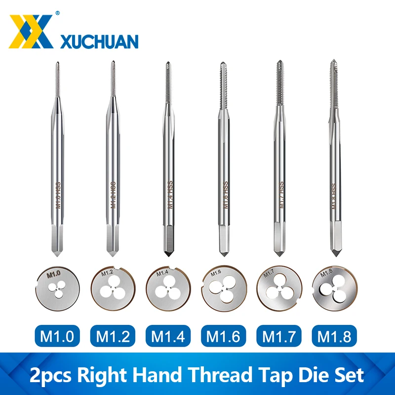 

2pcs M1-M9 Metric Plug Tap Die Right Hand Thread Tap and Die Set HSS Machine Threading Tool Screw Thread Tap Drill Die Set