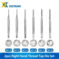 2pcs M1-M9 Metric Plug Tap Die Right Hand Thread Tap and Die Set HSS Machine Threading Tool Screw Thread Tap Drill Die Set