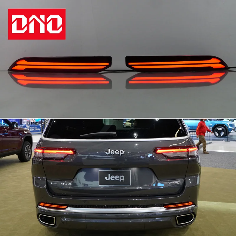 

Car LED Rear Bumper Lamps For Jeep Grand Cherokee 2021 - 2024 Brake Light Turn Signal Backup Reflector Lamp Taillight Fog lamp