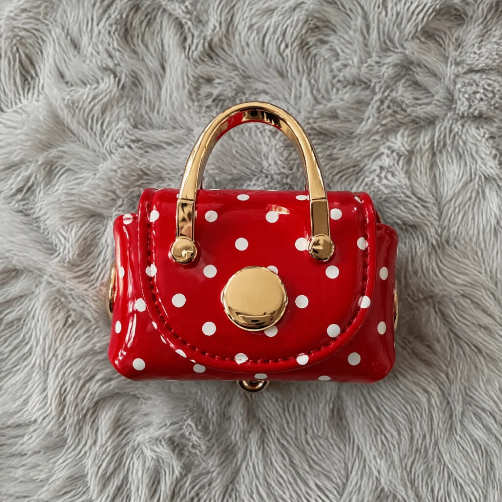 Cute Vintage Style Polka Dot Coin Purse Portable Macaron Color Mini Wallet Lightweigh Versatile Bag Pendant Charm Office